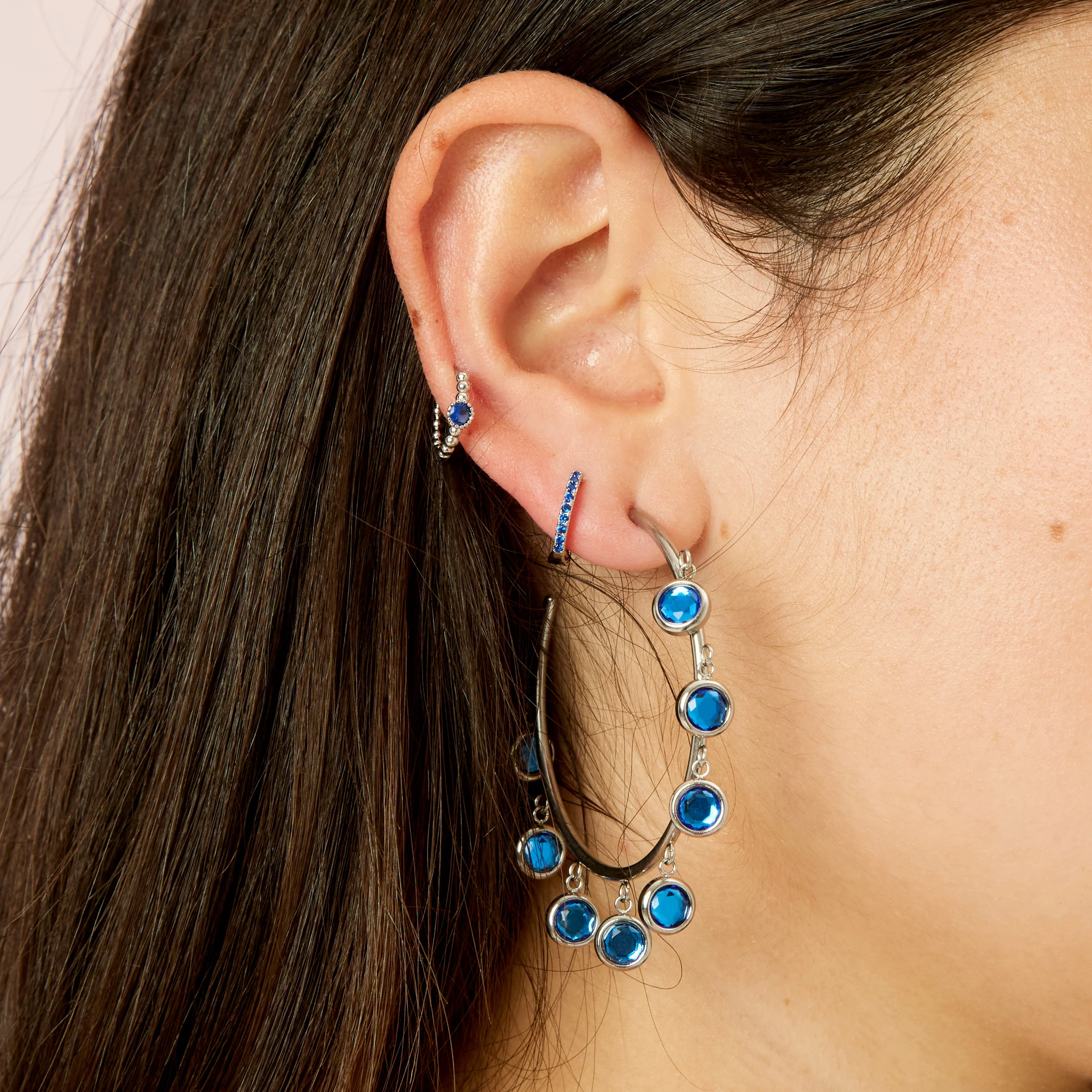 Faiza Droplet Statement Hoops - Image 16