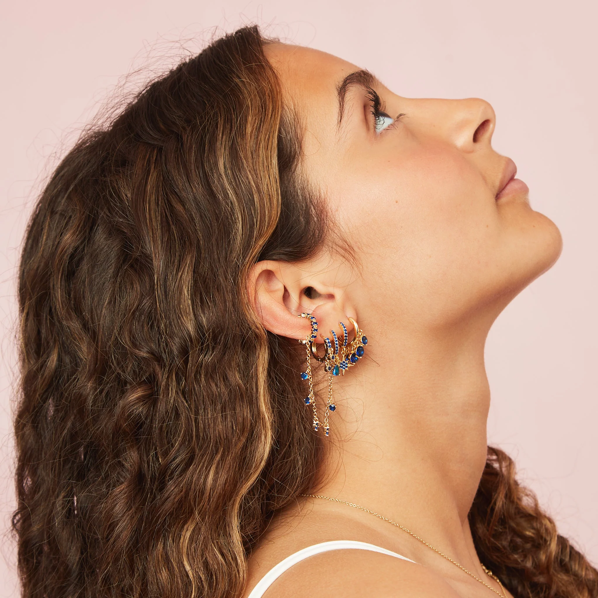Millie Chunky Ear Cuff Droplet Chain - Image 10