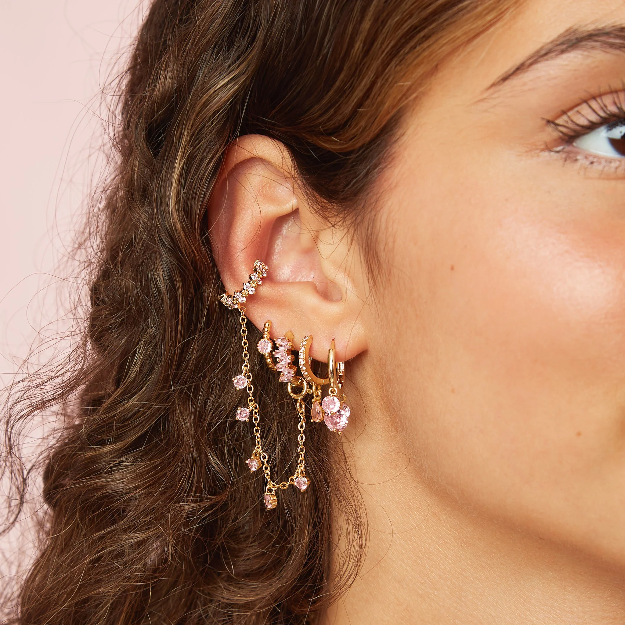 Millie Chunky Ear Cuff Droplet Chain - Image 16