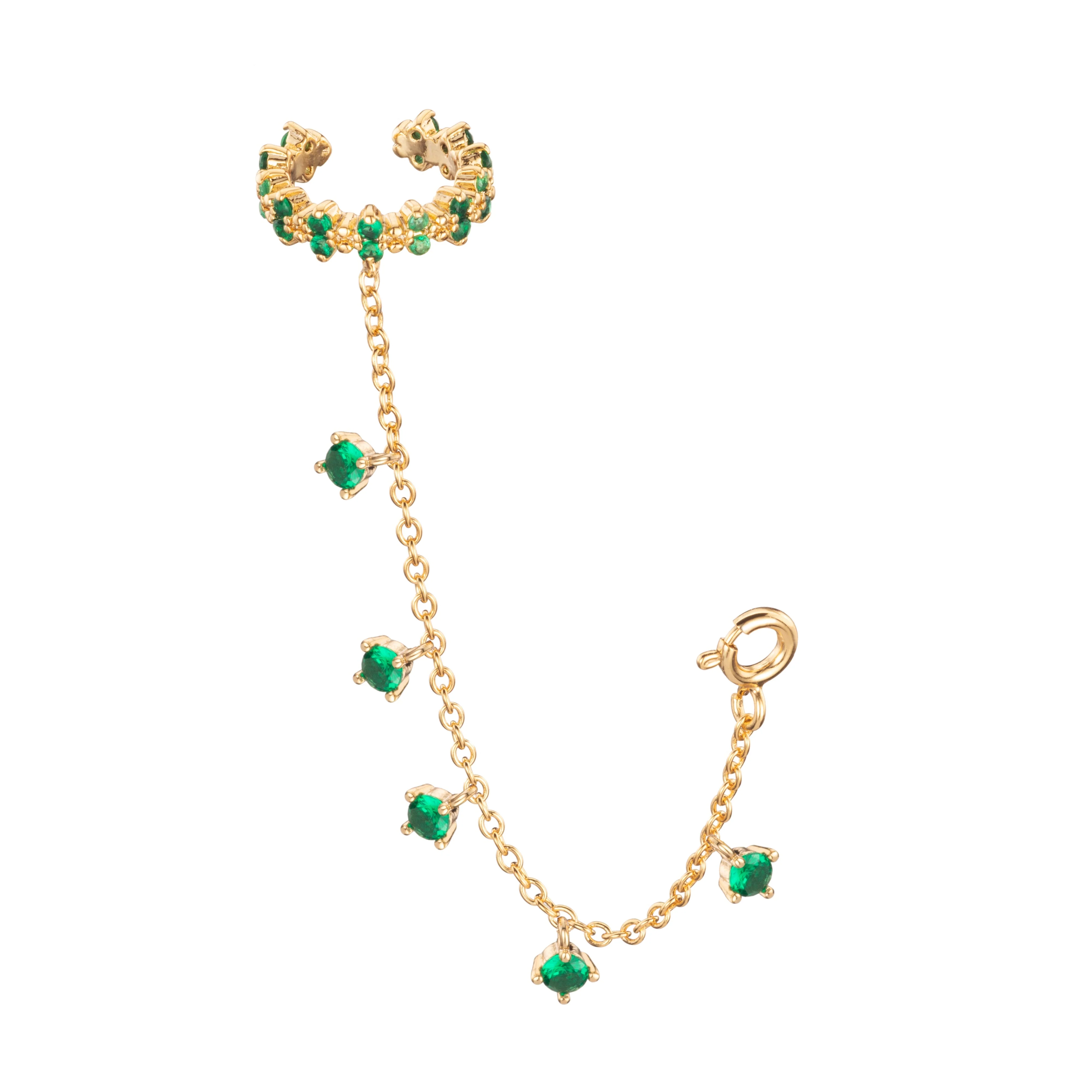 Millie Chunky Ear Cuff Droplet Chain - Image 3