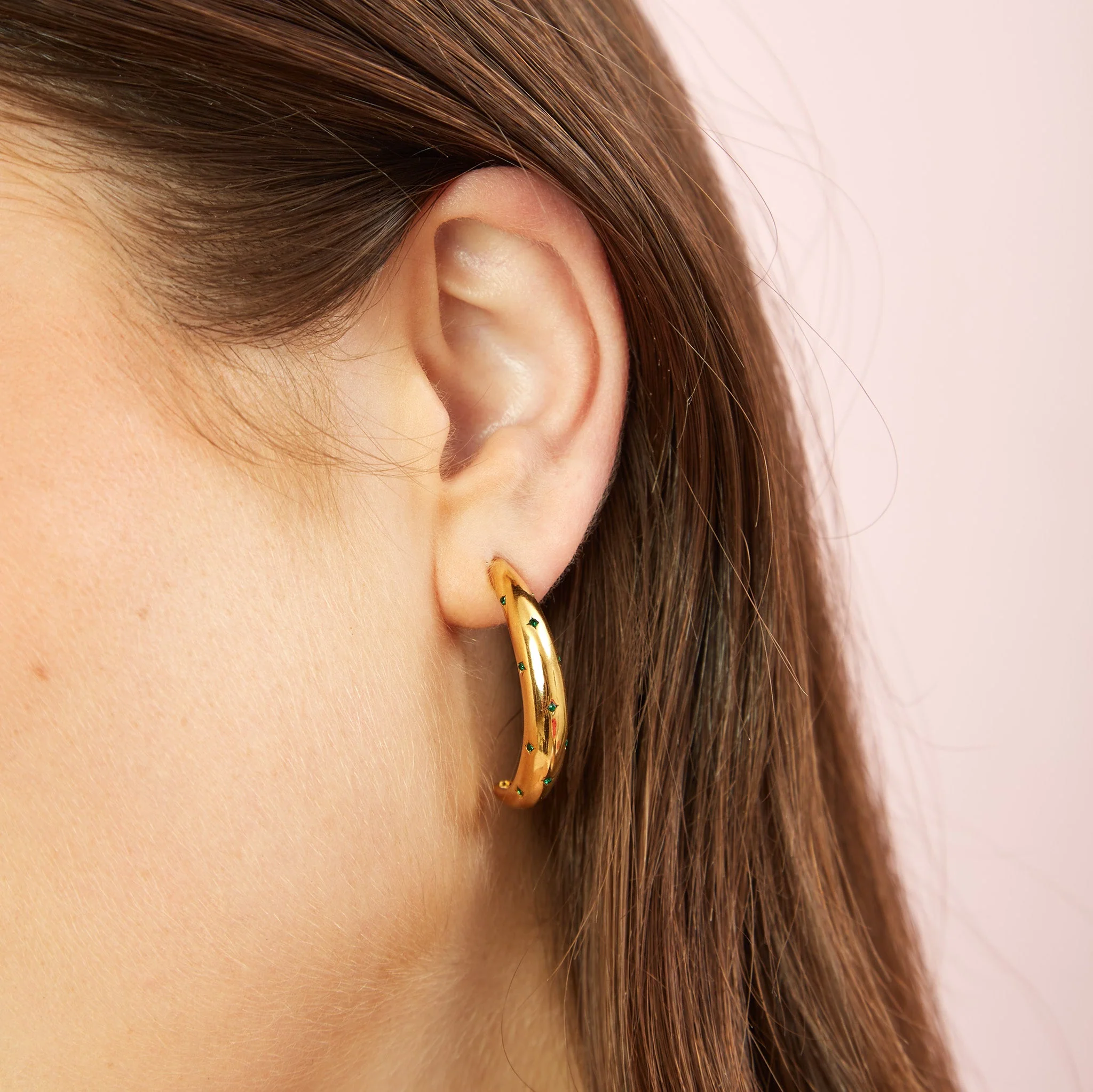 Skye Chunky Star Hoop Earrings - Image 11