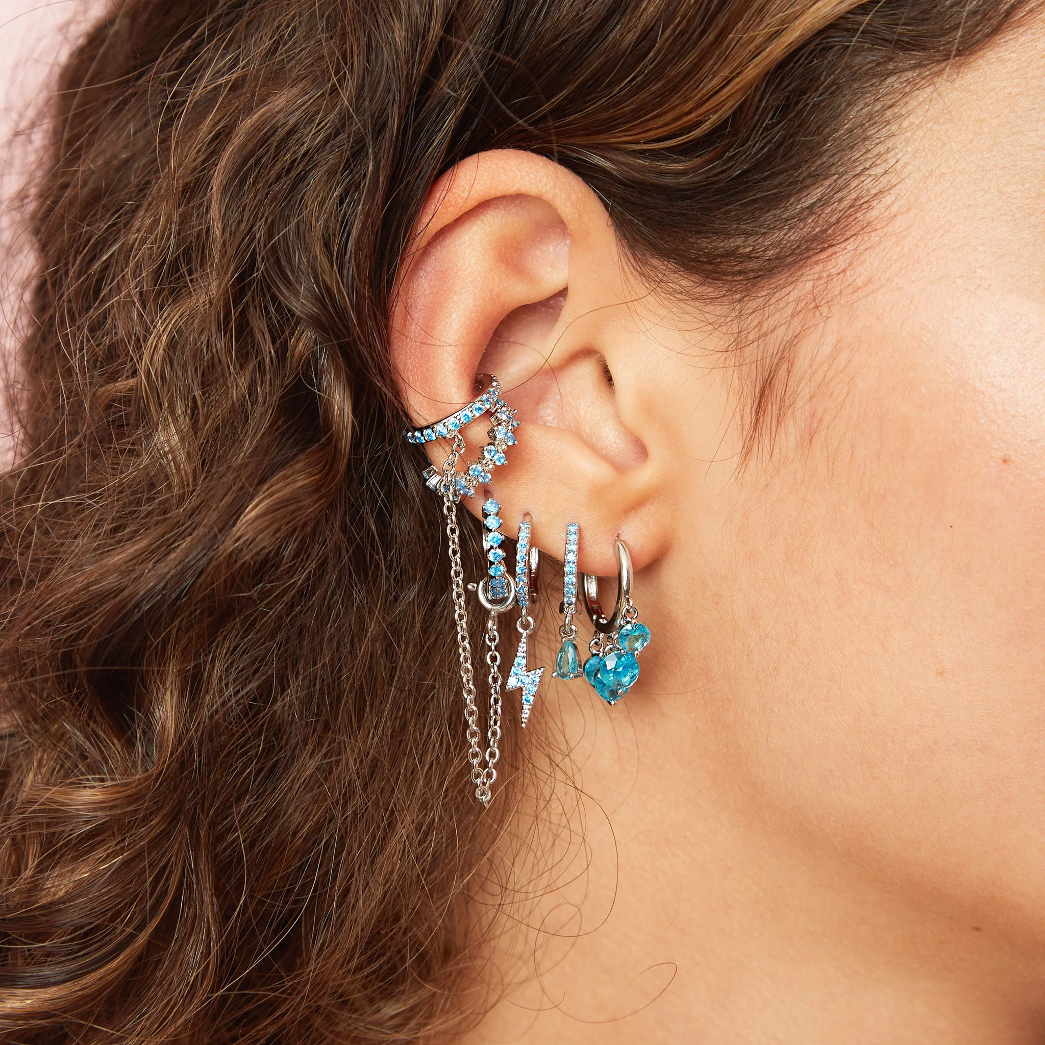 Talitha Lightning Bolt Huggie Earrings - Image 20