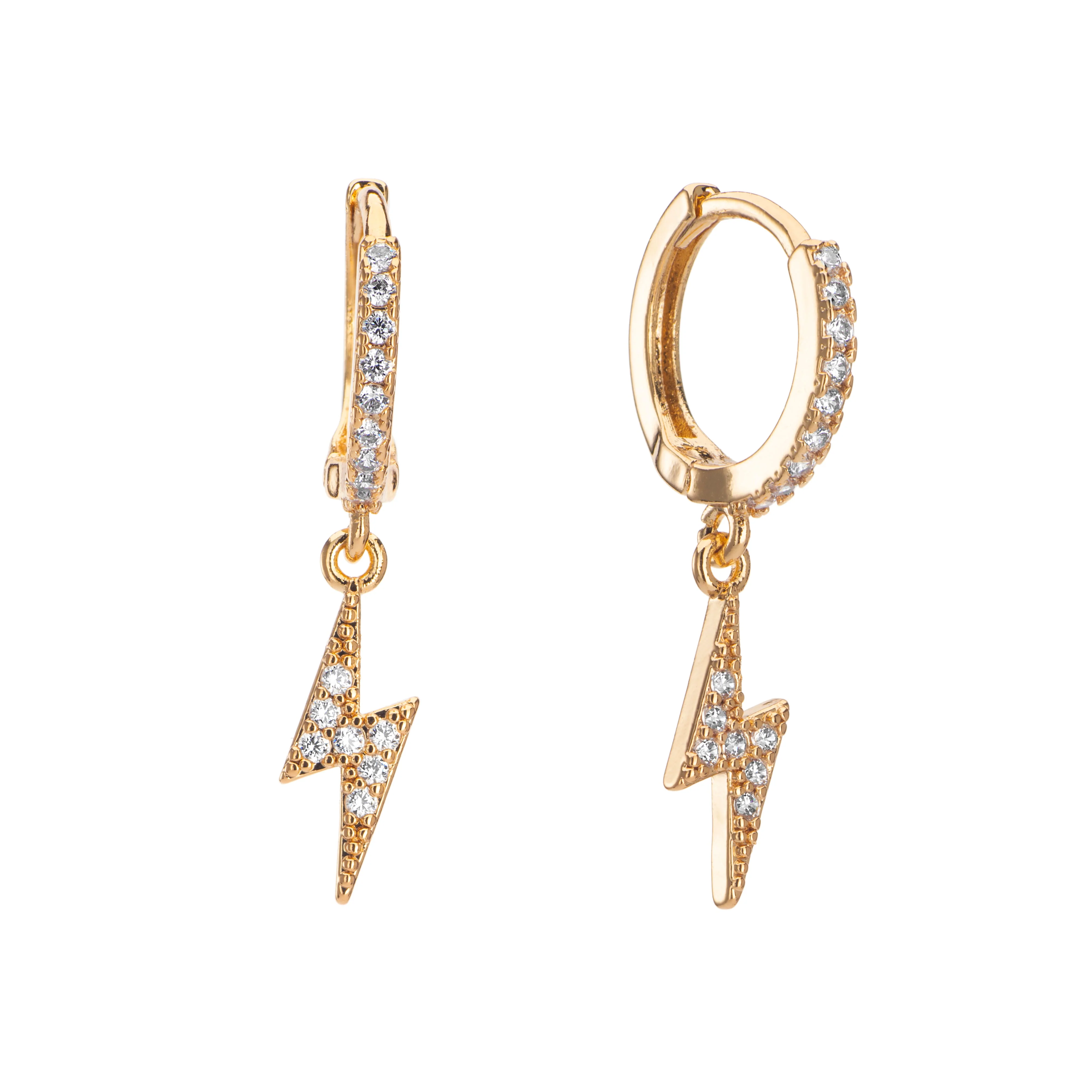 Talitha Lightning Bolt Huggie Earrings - Image 4