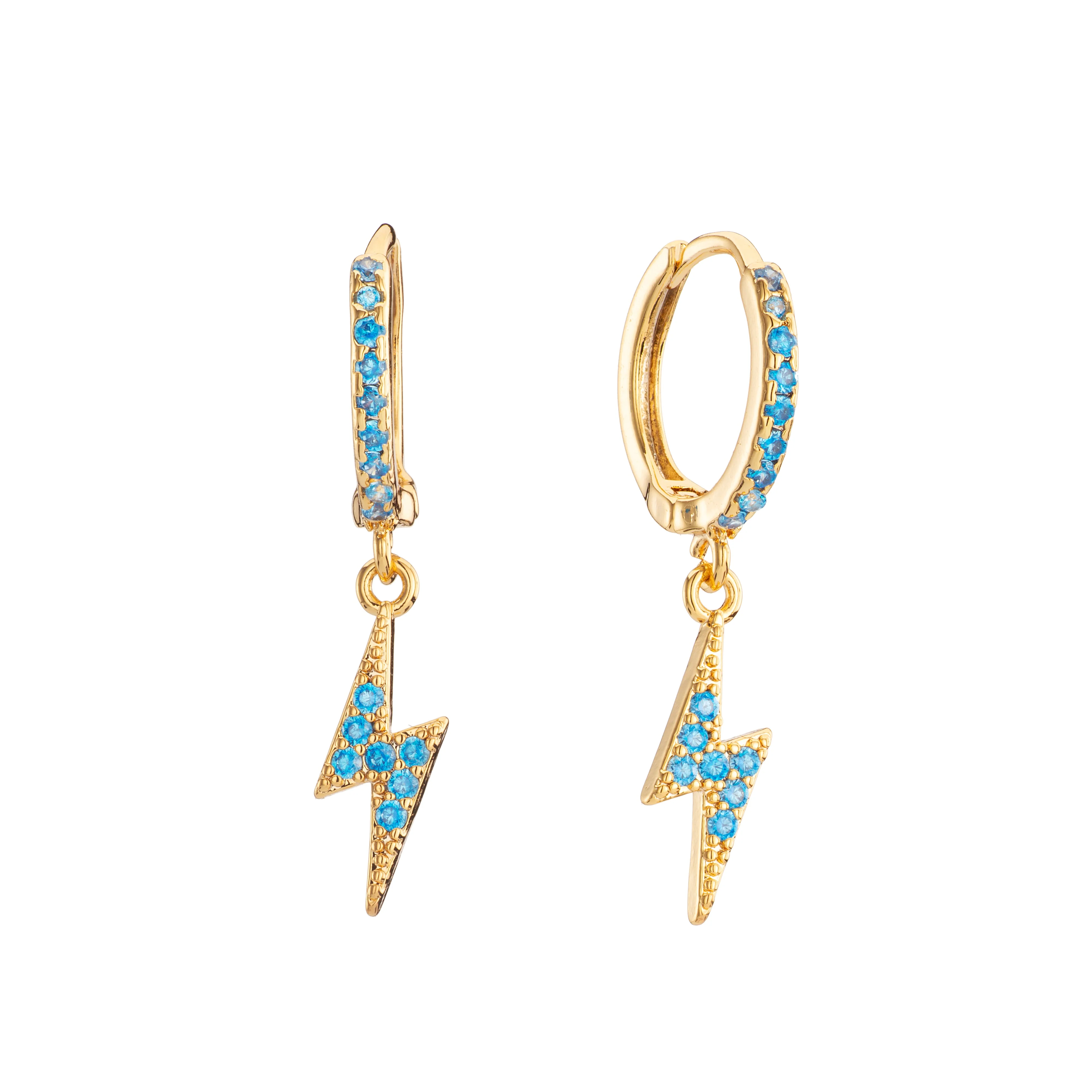 Talitha Lightning Bolt Huggie Earrings - Image 5