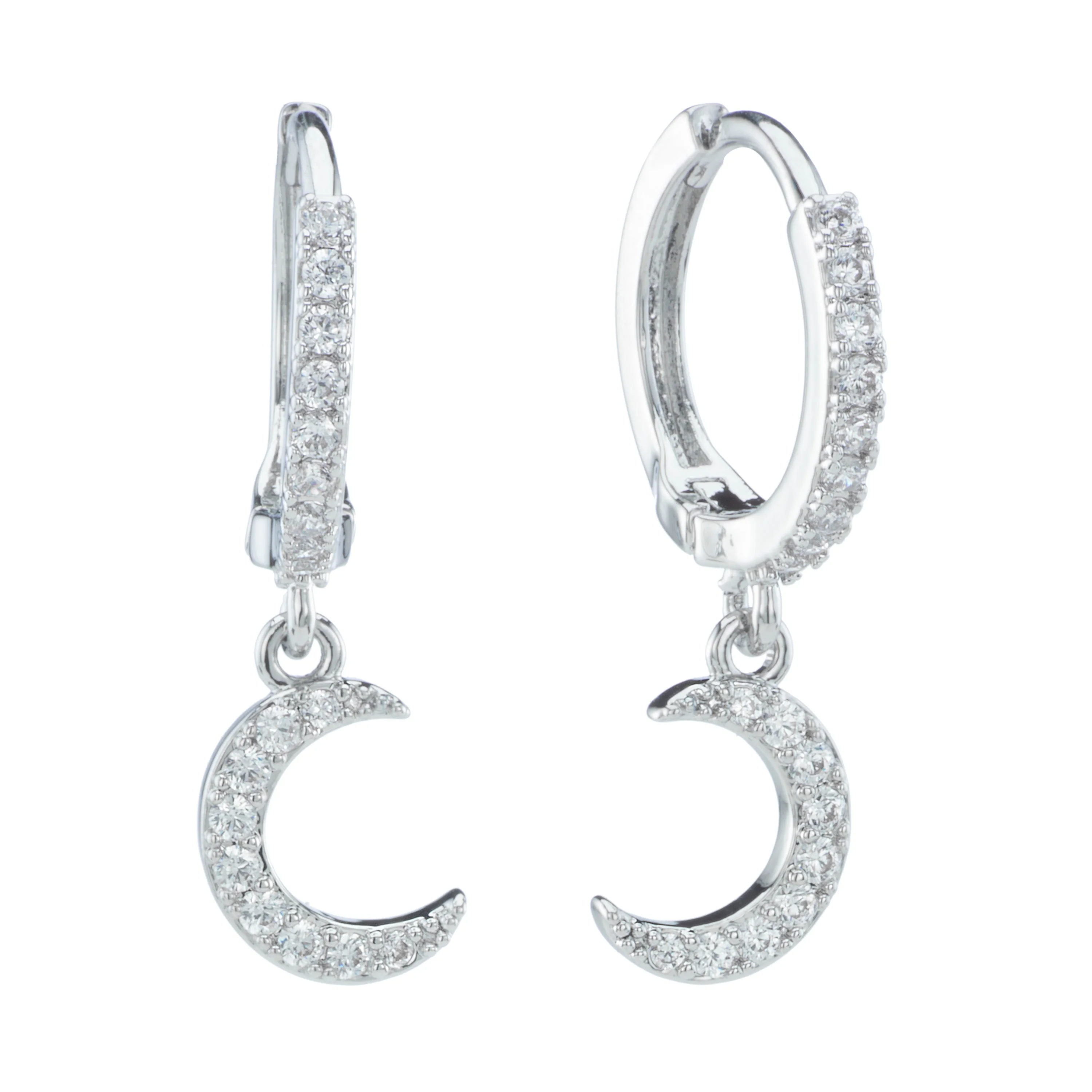 Tori Moon Huggie Earrings - Image 3